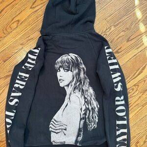 Taylor Swift The Eras Tour Black Graphic Hoodie, Size Large